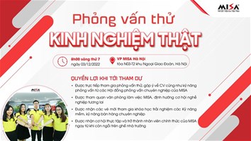 Workshop "PHỎNG VẤN THỬ - KINH NGHIỆM THẬT" ngày 03/12/2022 với MISA